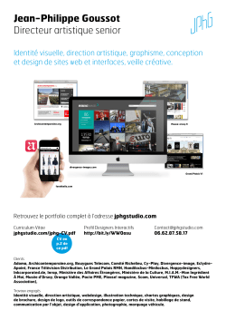 Directeur artistique senior - Jean-Philippe Goussot, graphiste, DA web