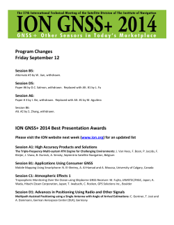 Program Changes Friday September 12 ION GNSS+ 2014 Best