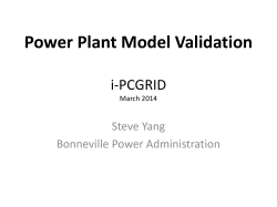 i-PCGRID Power Plant Model Validation