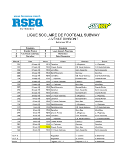 LIGUE SCOLAIRE DE FOOTBALL SUBWAY