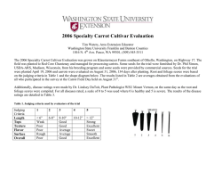 2006 Specialty Carrot Cultivar Evaluation