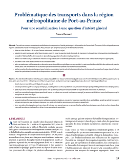 Problématique des transports dans la région métropolitaine de Port