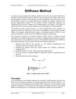 Stiffness Method - InRisk - University of British Columbia