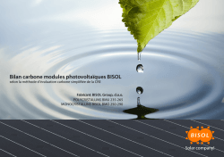 Bilan carbone modules photovoltaïques BISOL