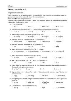 DS5 : Logarithme n&eacute;p&eacute;rien
