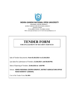 Click here for Tender Document - IGNOU Koraput Regional Centre