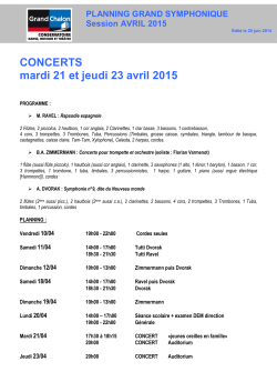 Planning Gd Symphonique Avril 2015