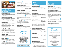 Download our printable catering menu