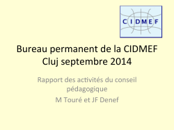 Bureau permanent de la CIDMEF Cluj septembre 2014