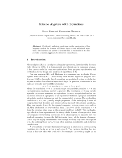Kleene Algebra with Equations - Computer Science