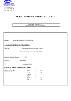 FICHE TECHNIQUE PRODUIT LAITIER LD