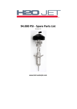 94.000 PSI - Spare Parts List