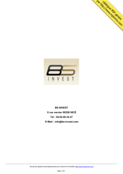 catalogue immobilier BS INVEST NICE