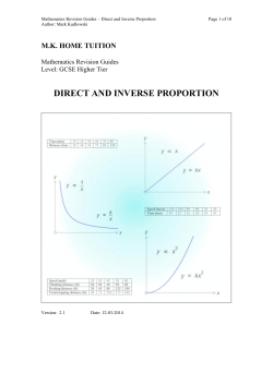 Direct and Inverse Proportion