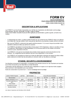 FORM EV - Unil Lubricants smeermiddelen lubricants lubrifiants