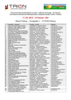 Liste des exposants