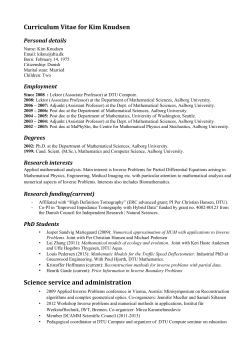 Curriculum Vitae for Kim Knudsen Science service and administration