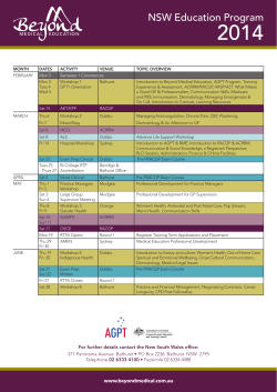 2014 NSW Calendar - Education at BME