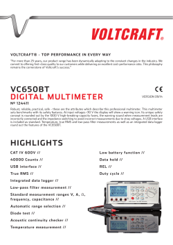 vc650bt digital multimeter highlights