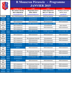 R Mouscron Péruwelz - Programme JANVIER 2015