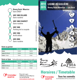 Horaires des navettes Bourg Saint Maurice