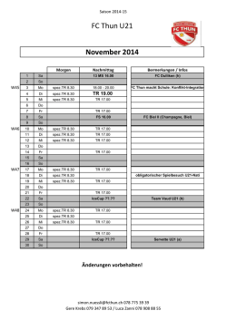 FC Thun U21 November 2014