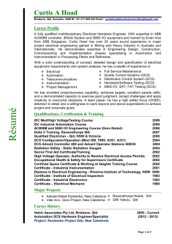 Resume - Curtis Hoad Group