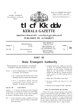 Proceedings of the Regional Transport Authority