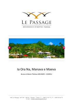 Ia Ora Na, Manava e Maeva