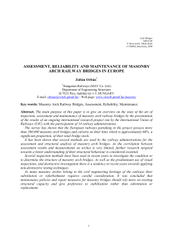 assessment, reliability and maintenance of masonry