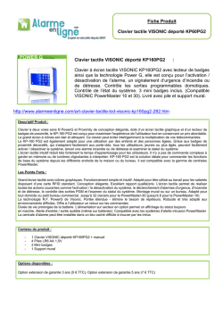 Fiche produit VISONIC KP160PG2