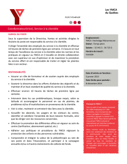 HM - Coordonnateur(trice), Service &agrave; la client&egrave;le