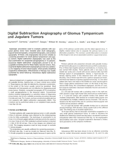 Digital Subtraction Angiography of Glomus Tympanicum and