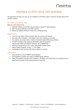 Interface to KNX using LAN interface