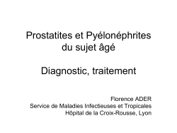 Prostatites et pyélonéphrites : diagnostic et traitement – F. Ader (pdf)