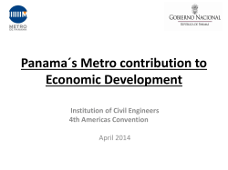 Panama´s Metro contribution to Economic Development