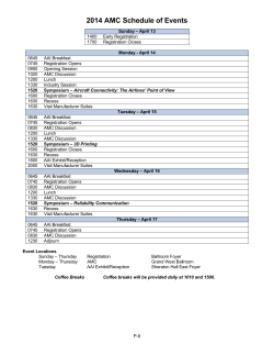 2014 AMC Schedule of Events - AEEC - AMC