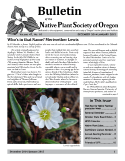 December 2014 Bulletin - Native Plant Society of Oregon