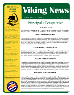 Cerro Villa Middle School Viking News, Volume XVIII