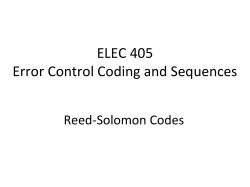 Reed-Solomon Codes