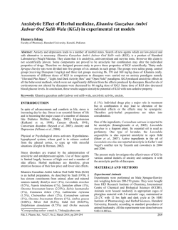 Anxiolytic Effect of Herbal medicine, Khamira Gaozaban Ambri