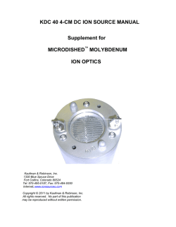 KDC 40 4-CM DC ION SOURCE MANUAL Supplement for