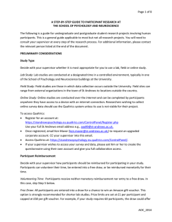 Guide to Participant Research