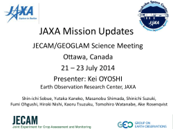 JAXA Mission Updates - Joint Experiment of Crop Assessment and