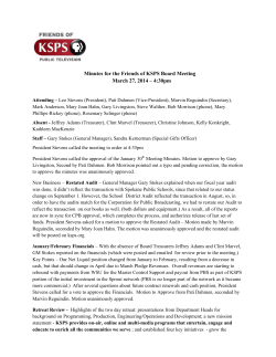 Minutes for the Friends of KSPS Board Meeting March 27, 2014 – 4