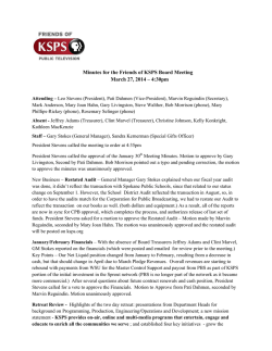 Minutes for the Friends of KSPS Board Meeting March 27, 2014 &ndash; 4