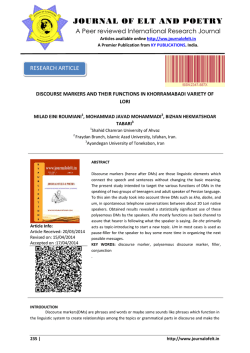 JOURNAL OF ELT AND POETRY