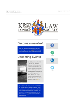 KCL Law Society Weekly Newsletter No 1