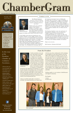 November Chambergram - Pasadena Chamber of Commerce