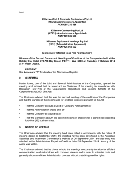 Minutes of Creditors Meeting No 1